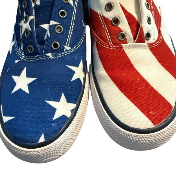 Sperry Mens American Flag Print Canvas Sneakers mens size 9 patriotic - Picture 5 of 12